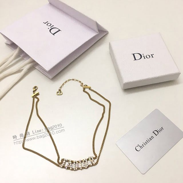Dior飾品 迪奧經典熱銷專櫃新款鎖骨項鏈 復古經典色  zgd1287